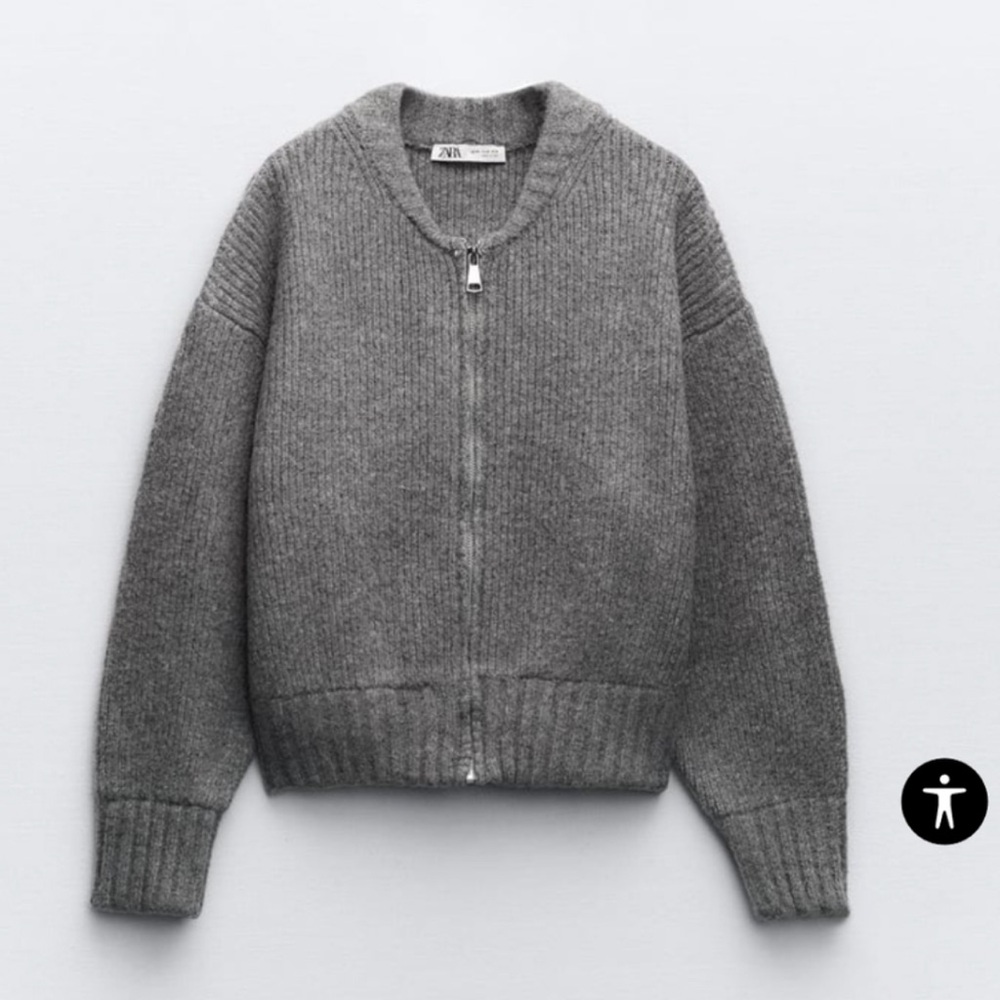 Zara Knit Bomber Jacket